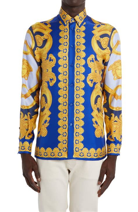 versace gold colo shirt|Versace button up shirt.